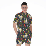 Magic Floral Unicorn Pattern Print Men's Rompers