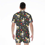 Magic Floral Unicorn Pattern Print Men's Rompers