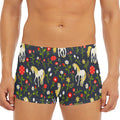 Magic Floral Unicorn Pattern Print Men's Short Boxer Briefs