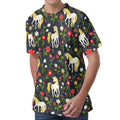 Magic Floral Unicorn Pattern Print Men's Velvet T-Shirt