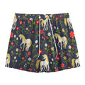 Magic Floral Unicorn Pattern Print Mesh Shorts