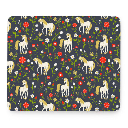 Magic Floral Unicorn Pattern Print Mouse Pad