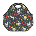 Magic Floral Unicorn Pattern Print Neoprene Lunch Bag