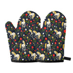 Magic Floral Unicorn Pattern Print Oven Mitts