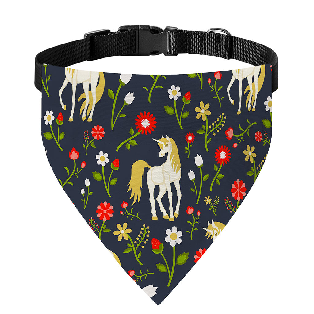 Magic Floral Unicorn Pattern Print Over The Collar Dog Bandana