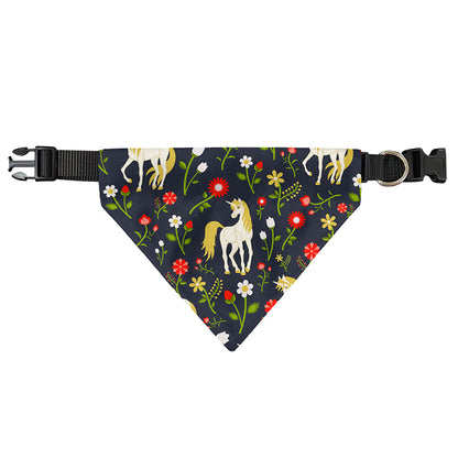 Magic Floral Unicorn Pattern Print Over The Collar Dog Bandana