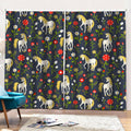 Magic Floral Unicorn Pattern Print Pencil Pleat Curtains