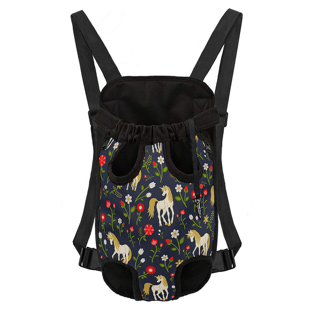 Magic Floral Unicorn Pattern Print Pet Carrier Backpack