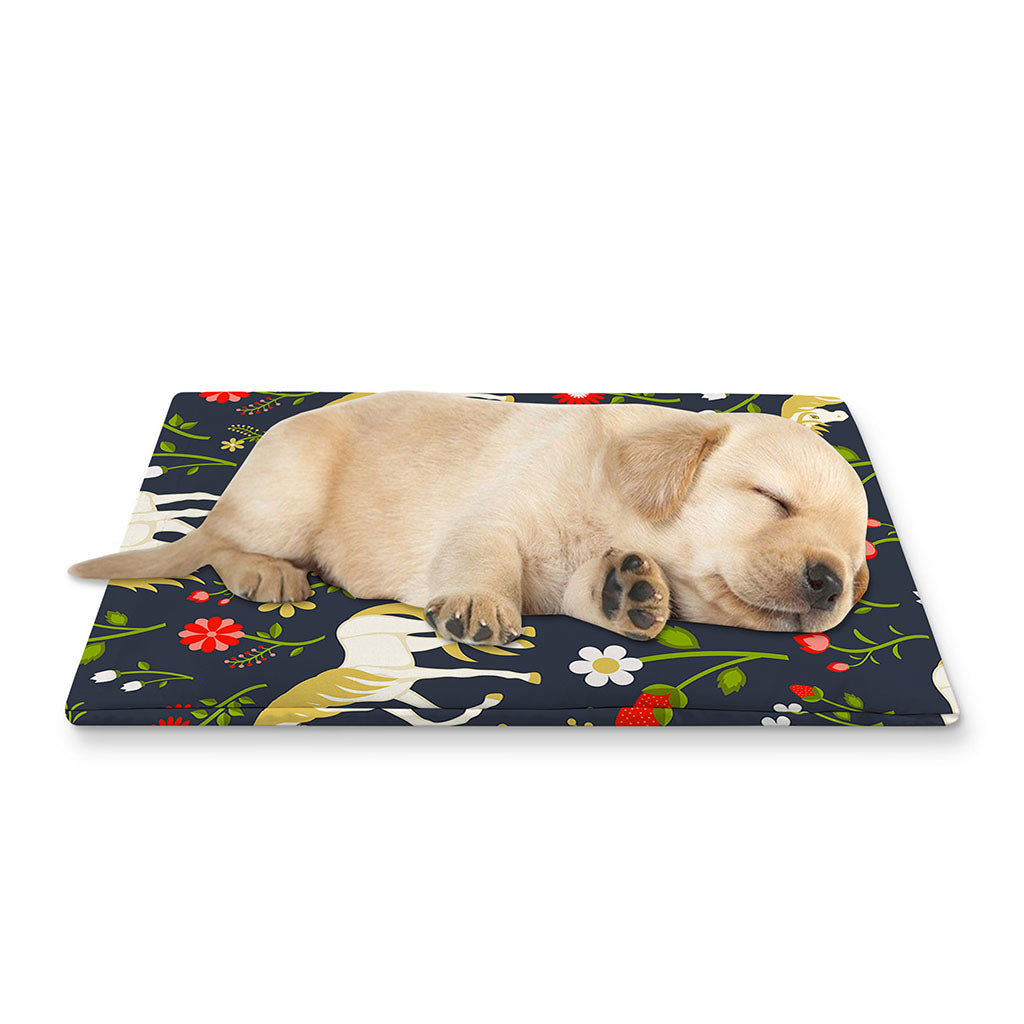 Magic Floral Unicorn Pattern Print Pet Cooling Mat Cover