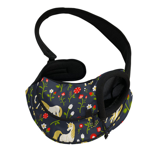 Magic Floral Unicorn Pattern Print Pet Sling Carrier