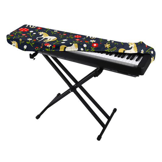 Magic Floral Unicorn Pattern Print Piano Keyboard Cover