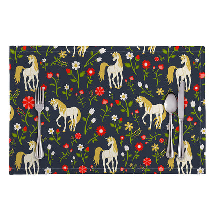 Magic Floral Unicorn Pattern Print Placemat