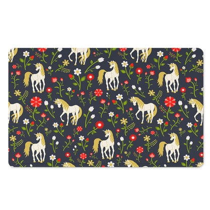 Magic Floral Unicorn Pattern Print Polyester Doormat