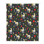 Magic Floral Unicorn Pattern Print Polyester Shower Curtain