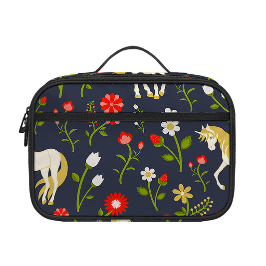 Magic Floral Unicorn Pattern Print Portable Lunch Bag