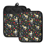 Magic Floral Unicorn Pattern Print Pot Holders With Pocket