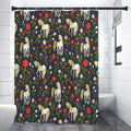 Magic Floral Unicorn Pattern Print Premium Shower Curtain