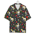 Magic Floral Unicorn Pattern Print Rayon Hawaiian Shirt