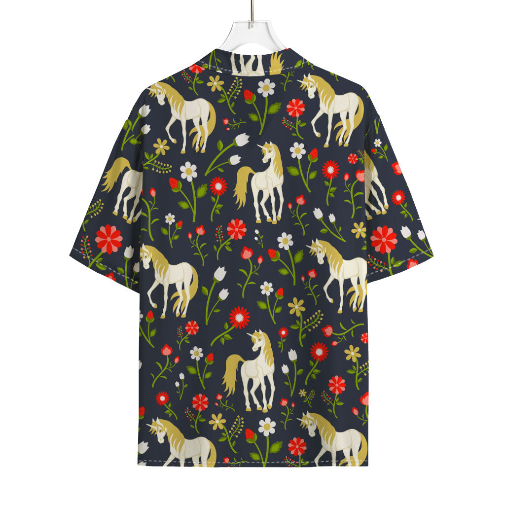 Magic Floral Unicorn Pattern Print Rayon Hawaiian Shirt