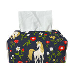 Magic Floral Unicorn Pattern Print Rectangle Tissue Box Cover