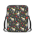 Magic Floral Unicorn Pattern Print Rectangular Crossbody Bag