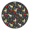 Magic Floral Unicorn Pattern Print Round Floor Mat