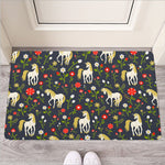 Magic Floral Unicorn Pattern Print Rubber Doormat