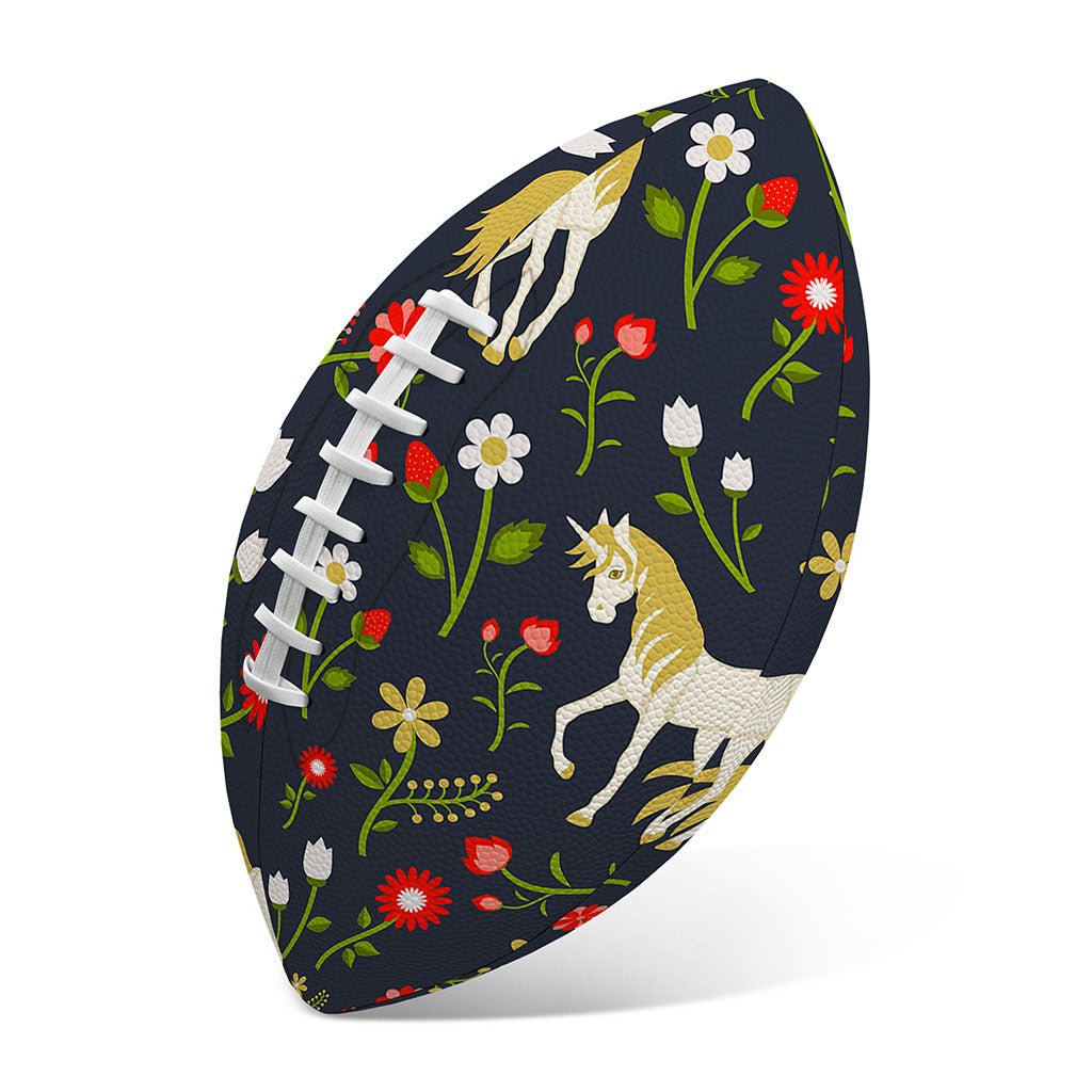 Magic Floral Unicorn Pattern Print Rugby Ball