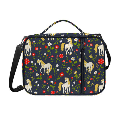 Magic Floral Unicorn Pattern Print Shoulder Strap Bible Bag