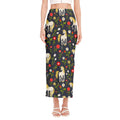 Magic Floral Unicorn Pattern Print Side Slit Maxi Skirt