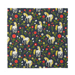 Magic Floral Unicorn Pattern Print Silk Bandana