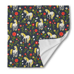 Magic Floral Unicorn Pattern Print Silk Bandana