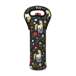 Magic Floral Unicorn Pattern Print Single Neoprene Wine Tote