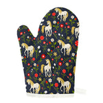 Magic Floral Unicorn Pattern Print Single Oven Mitt