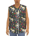 Magic Floral Unicorn Pattern Print Sleeveless Baseball Jersey