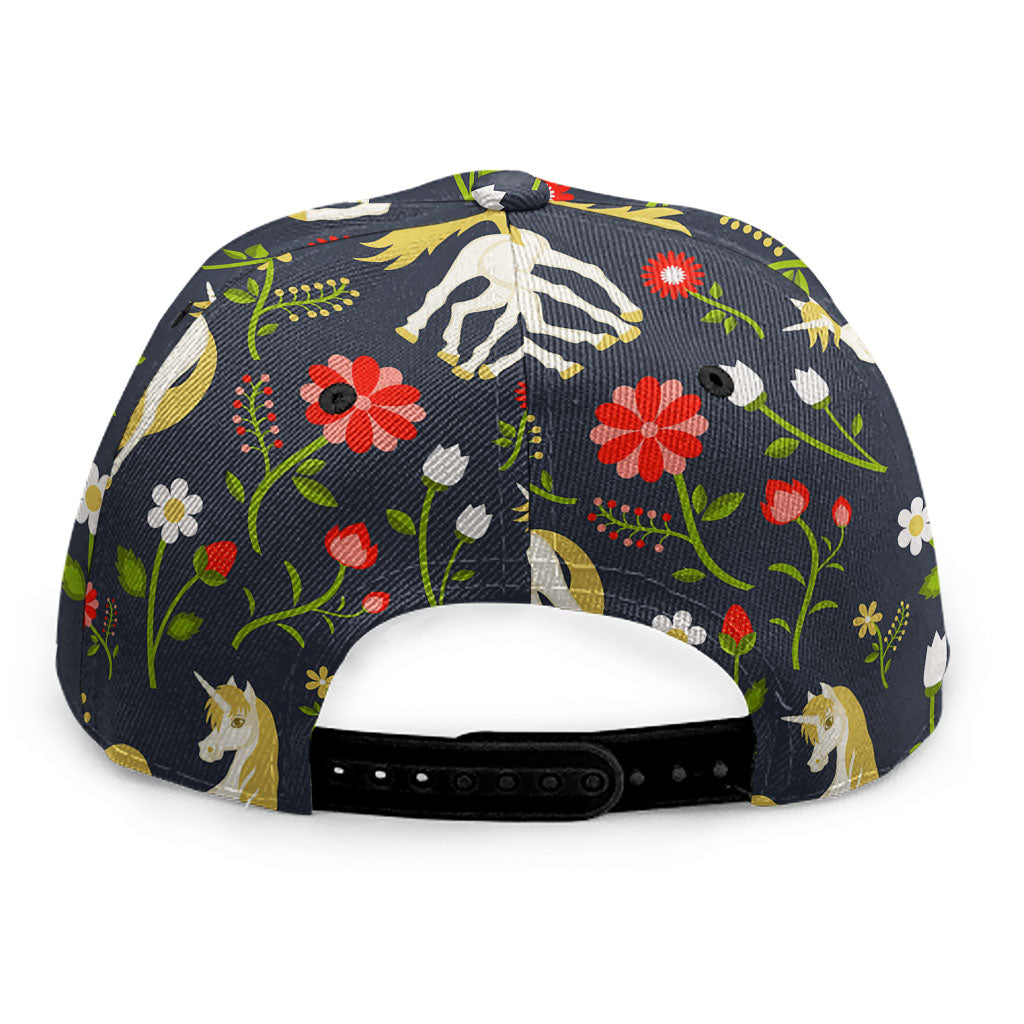 Magic Floral Unicorn Pattern Print Snapback Cap