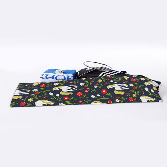 Magic Floral Unicorn Pattern Print Sports Towel