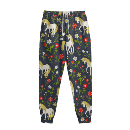 Magic Floral Unicorn Pattern Print Sweatpants