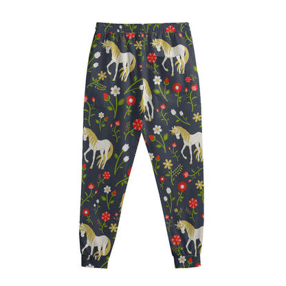 Magic Floral Unicorn Pattern Print Sweatpants