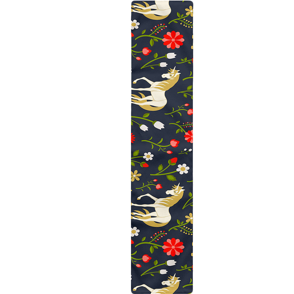 Magic Floral Unicorn Pattern Print Table Runner