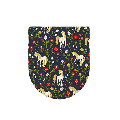Magic Floral Unicorn Pattern Print Toilet Lid Cover