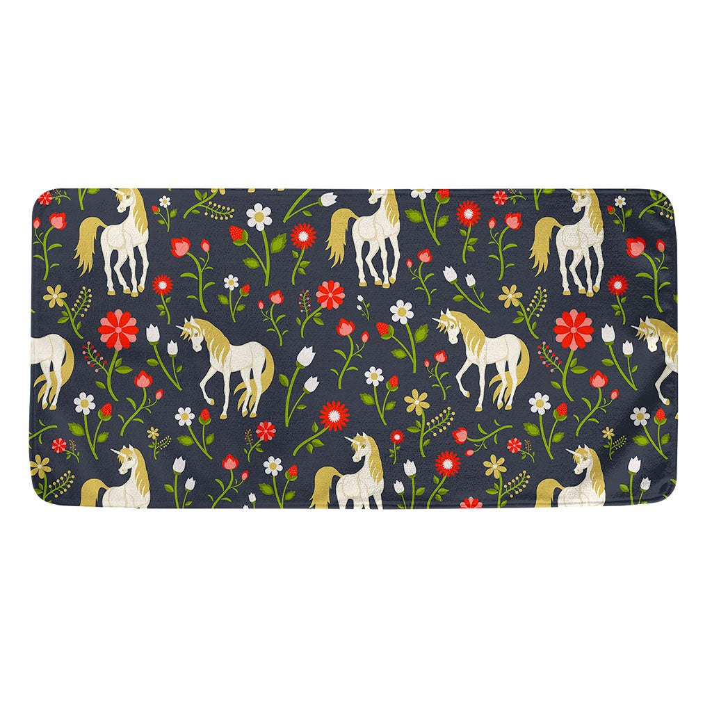 Magic Floral Unicorn Pattern Print Towel