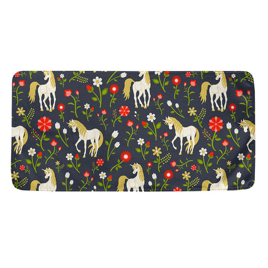 Magic Floral Unicorn Pattern Print Towel