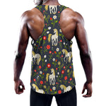 Magic Floral Unicorn Pattern Print Training Tank Top