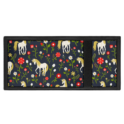 Magic Floral Unicorn Pattern Print Trifold Wallet