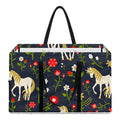 Magic Floral Unicorn Pattern Print Utility Tote Bag