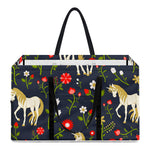 Magic Floral Unicorn Pattern Print Utility Tote Bag