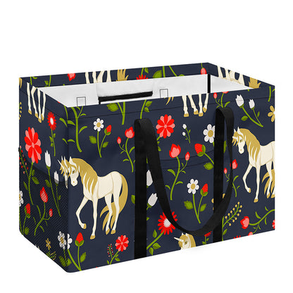 Magic Floral Unicorn Pattern Print Utility Tote Bag