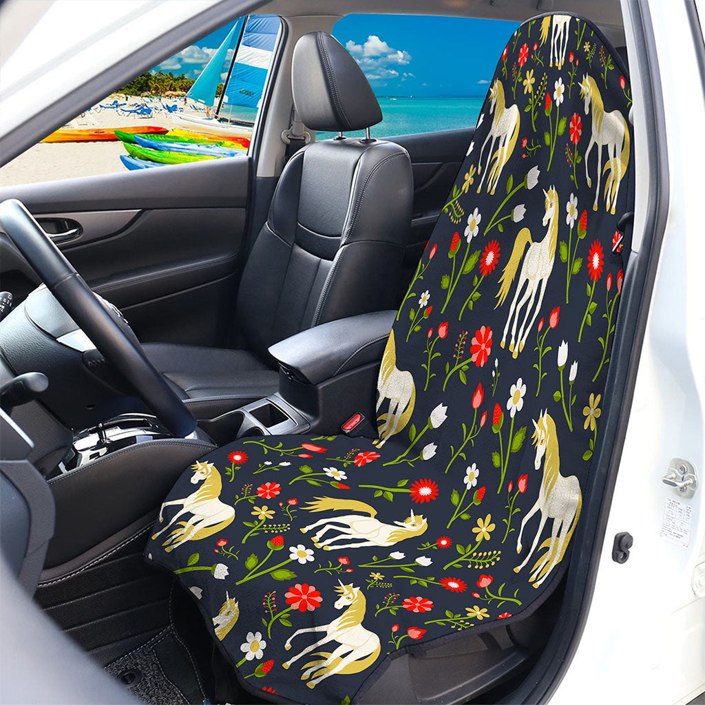 Magic Floral Unicorn Pattern Print Waterproof Car Seat Cover