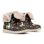 Magic Floral Unicorn Pattern Print Winter Boots